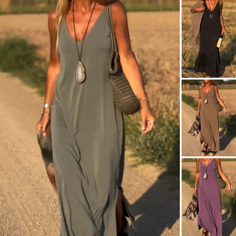 Lynor™ | Flowing V-Neck Maxi Dress