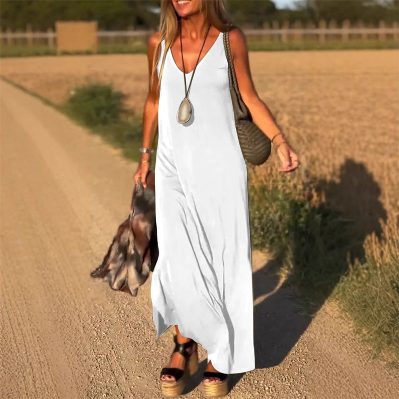 Lynor™ | Flowing V-Neck Maxi Dress