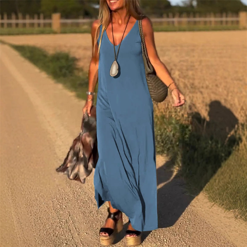 Lynor™ | Flowing V-Neck Maxi Dress