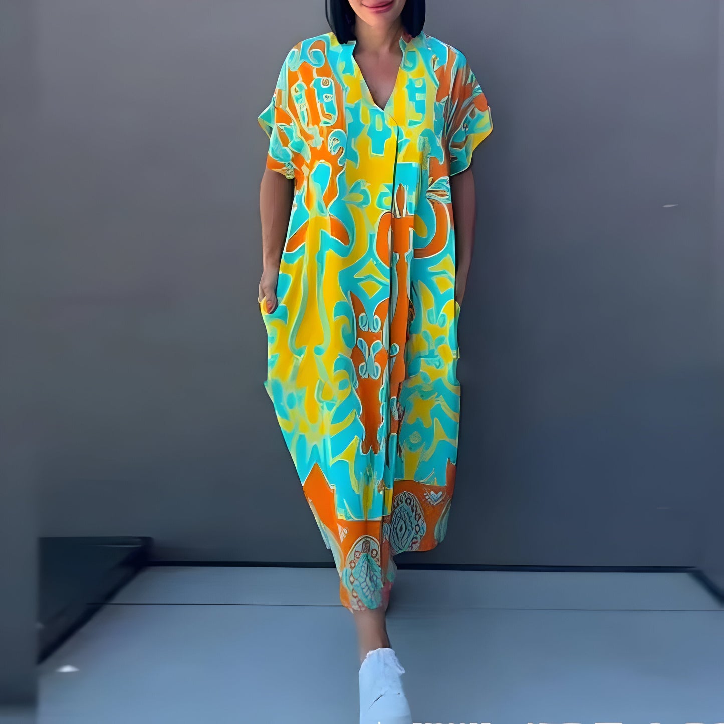 Lynor™ | Colourful Print Maxi Dress