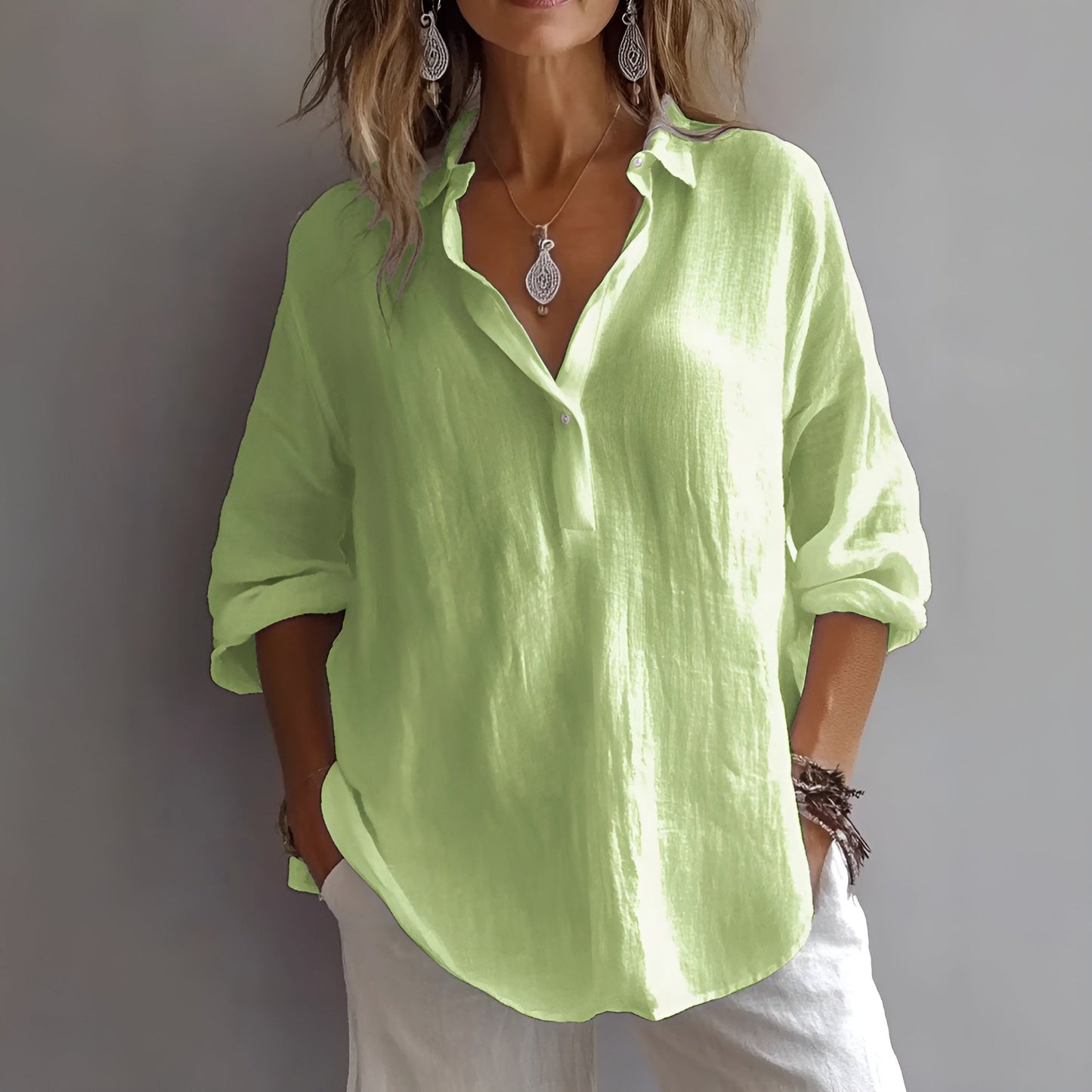 Lynor™ | Airy & Comfortable Linen Top – Lightweight Elegance for Everyday Wear