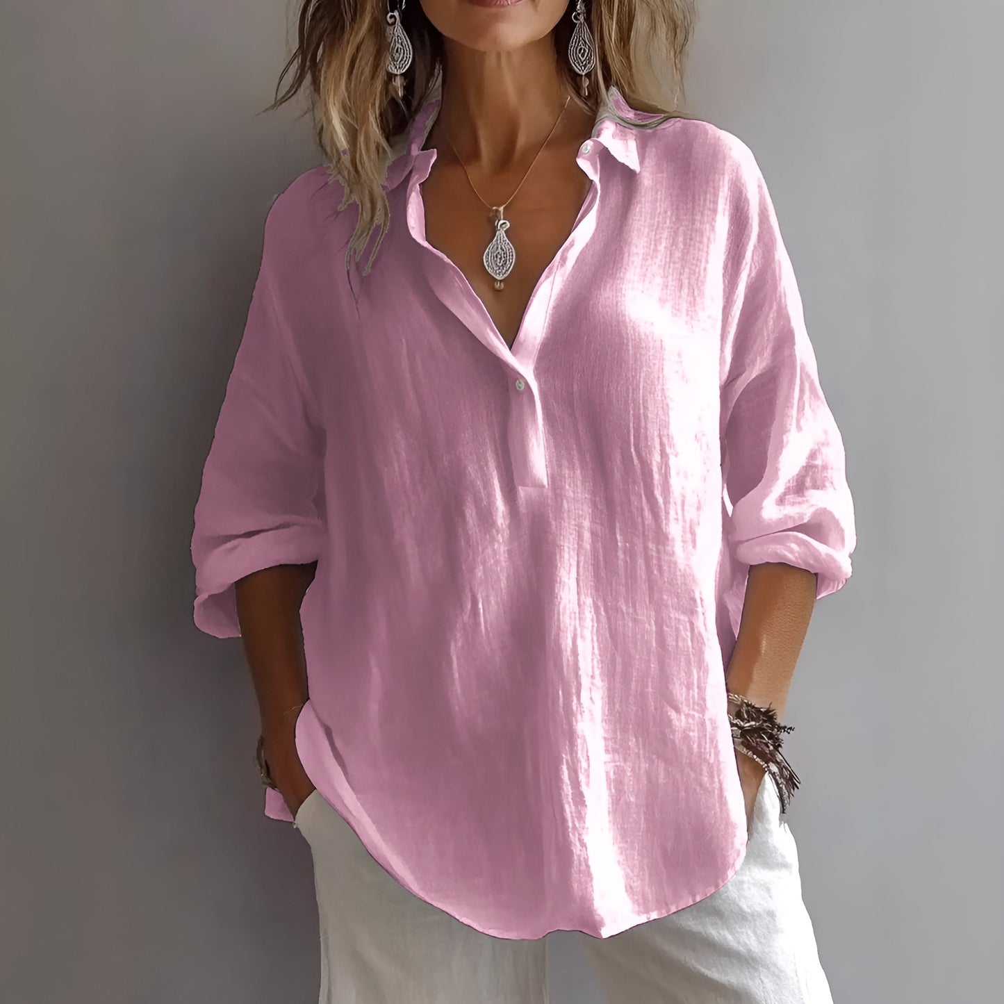 Lynor™ | Airy & Comfortable Linen Top – Lightweight Elegance for Everyday Wear