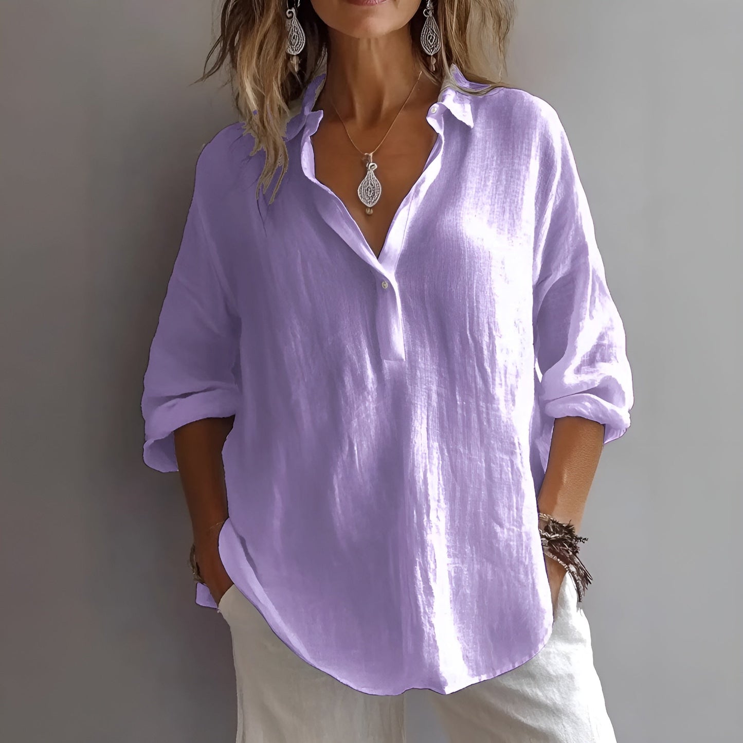 Lynor™ | Airy & Comfortable Linen Top – Lightweight Elegance for Everyday Wear