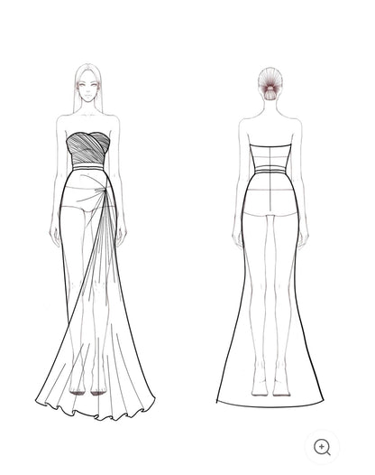 Lynor™ | Strapless Luxe Evening Dress Red