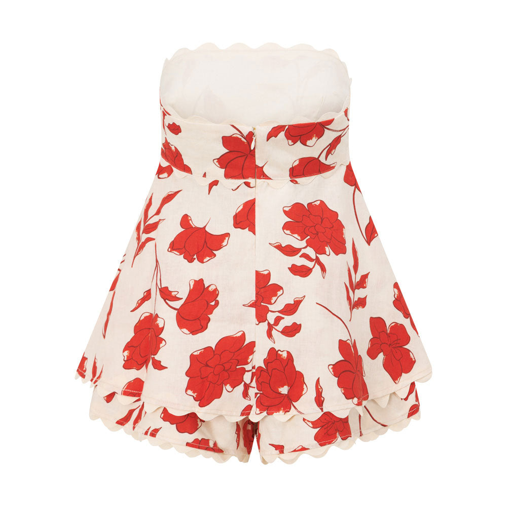 Lynor™ | Ruffled Top & Elastic Waist Shorts Floral Set