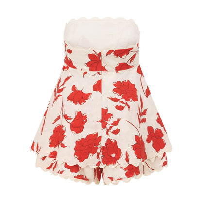 Lynor™ | Ruffled Top & Elastic Waist Shorts Floral Set