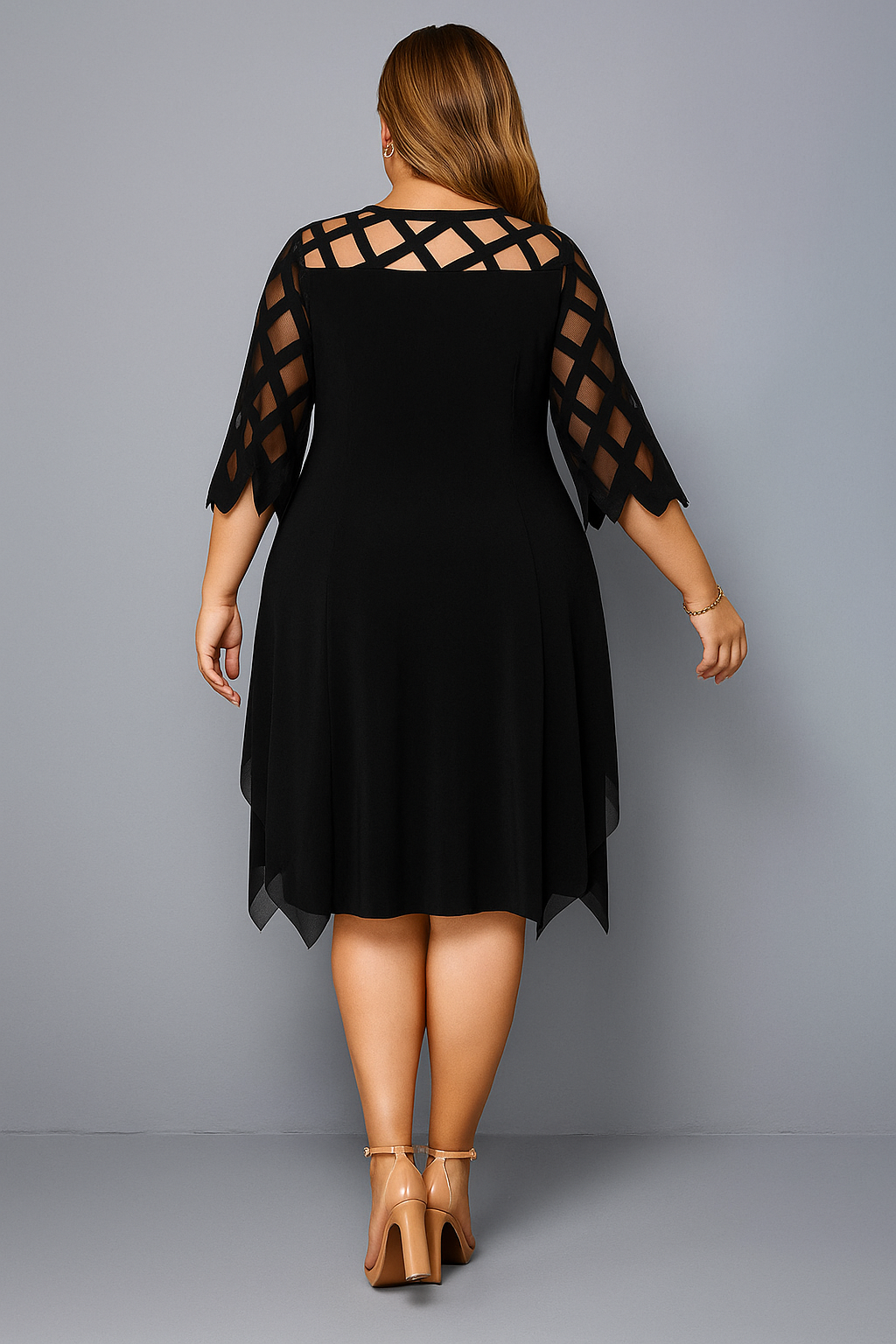 Lynor™ | Elegant Lace Sleeves & Belly Coverage Dress