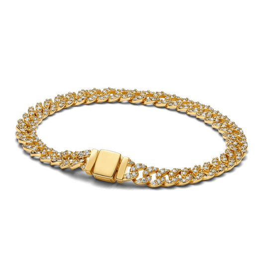 Lynor™ | Moissanite Cuban Bracelet – Bold 18K Gold with Dazzling Brilliance