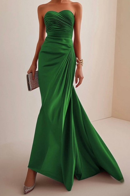 Lynor™ | Strapless Luxe Evening Dress Red