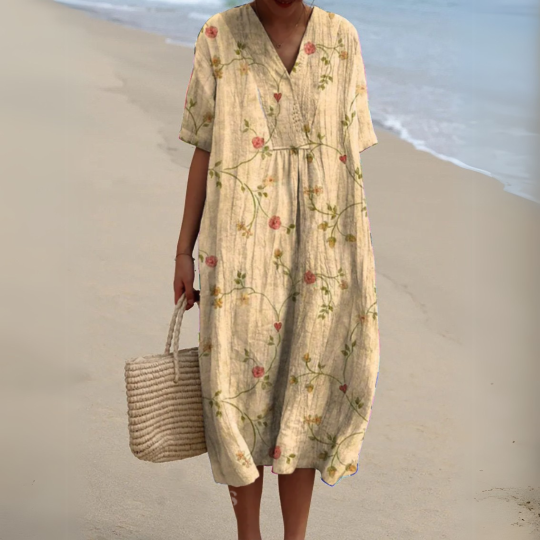 Lynor™ | Elegant Floral Dress – Graceful Blooms, Timeless Style