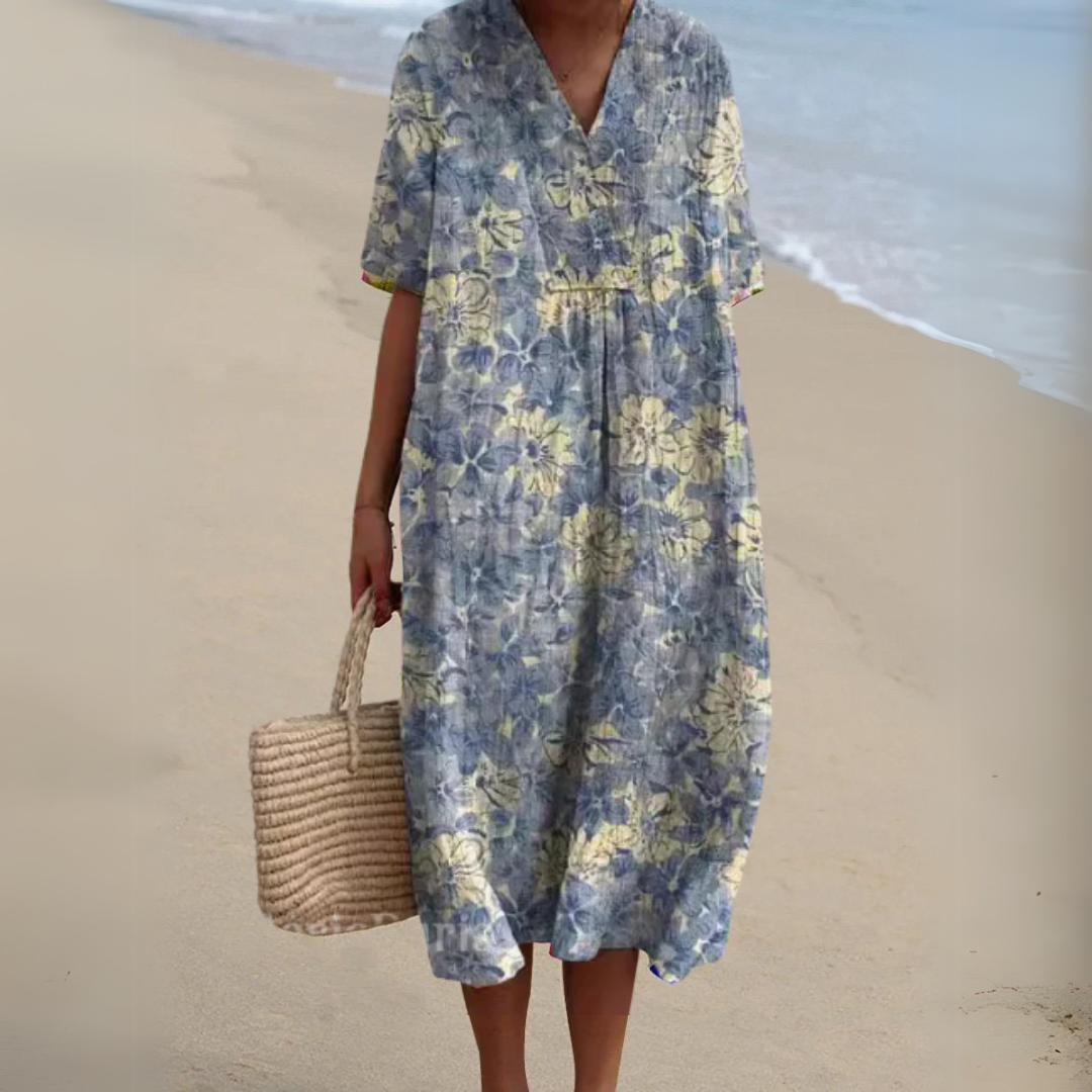 Lynor™ | Elegant Floral Dress – Graceful Blooms, Timeless Style