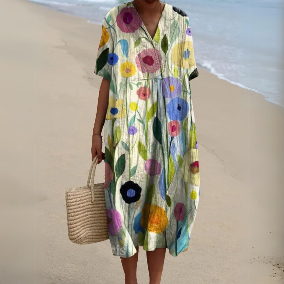 Lynor™ | Elegant Floral Dress – Graceful Blooms, Timeless Style