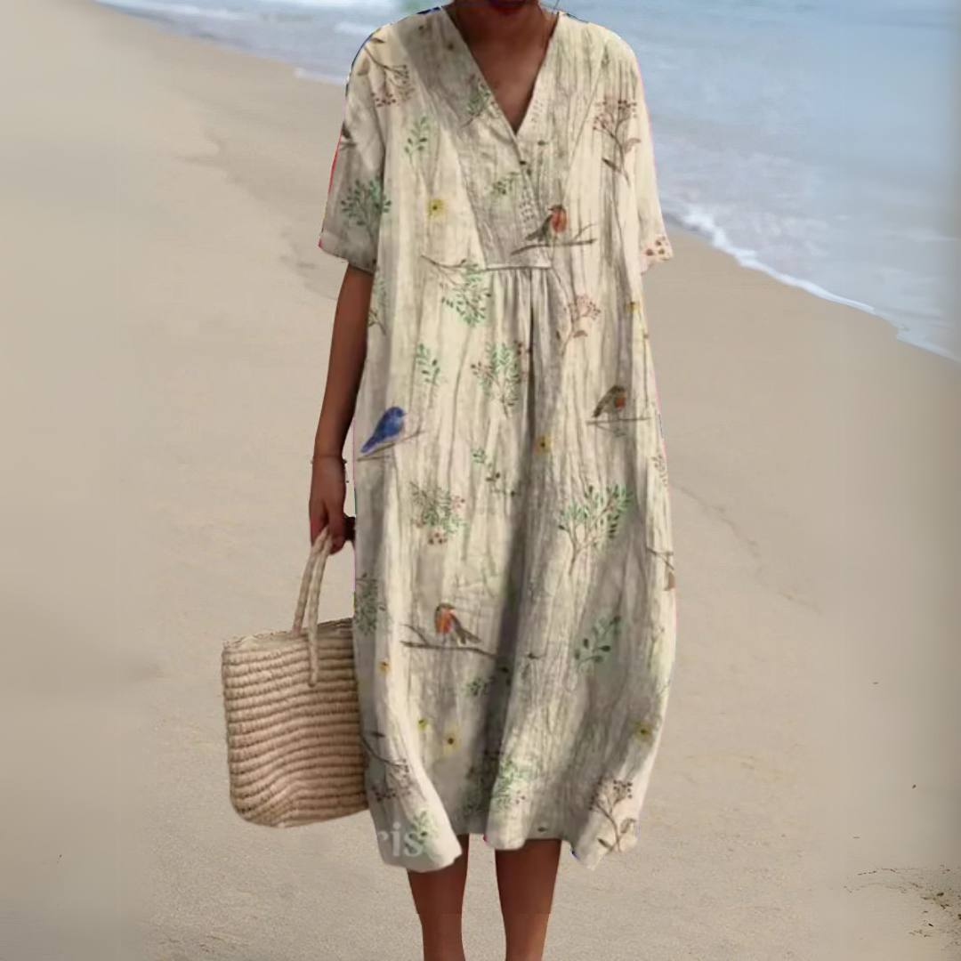 Lynor™ | Elegant Floral Dress – Graceful Blooms, Timeless Style