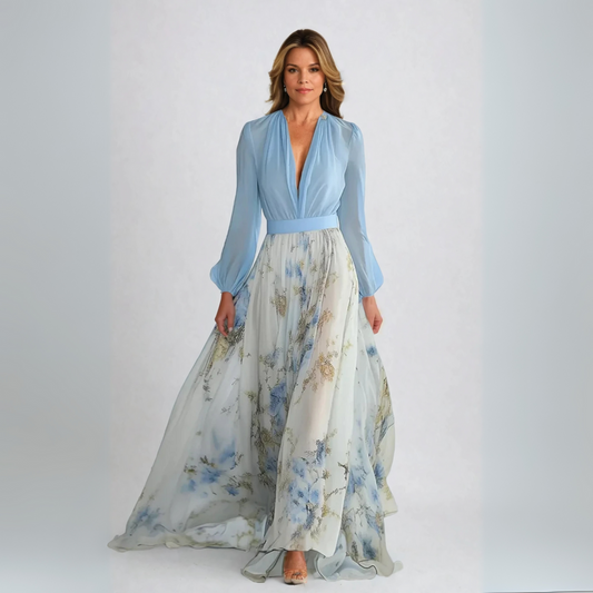 Lynor™ | Floral Print Maxi Dress – Flowing Elegance in Every Bloom