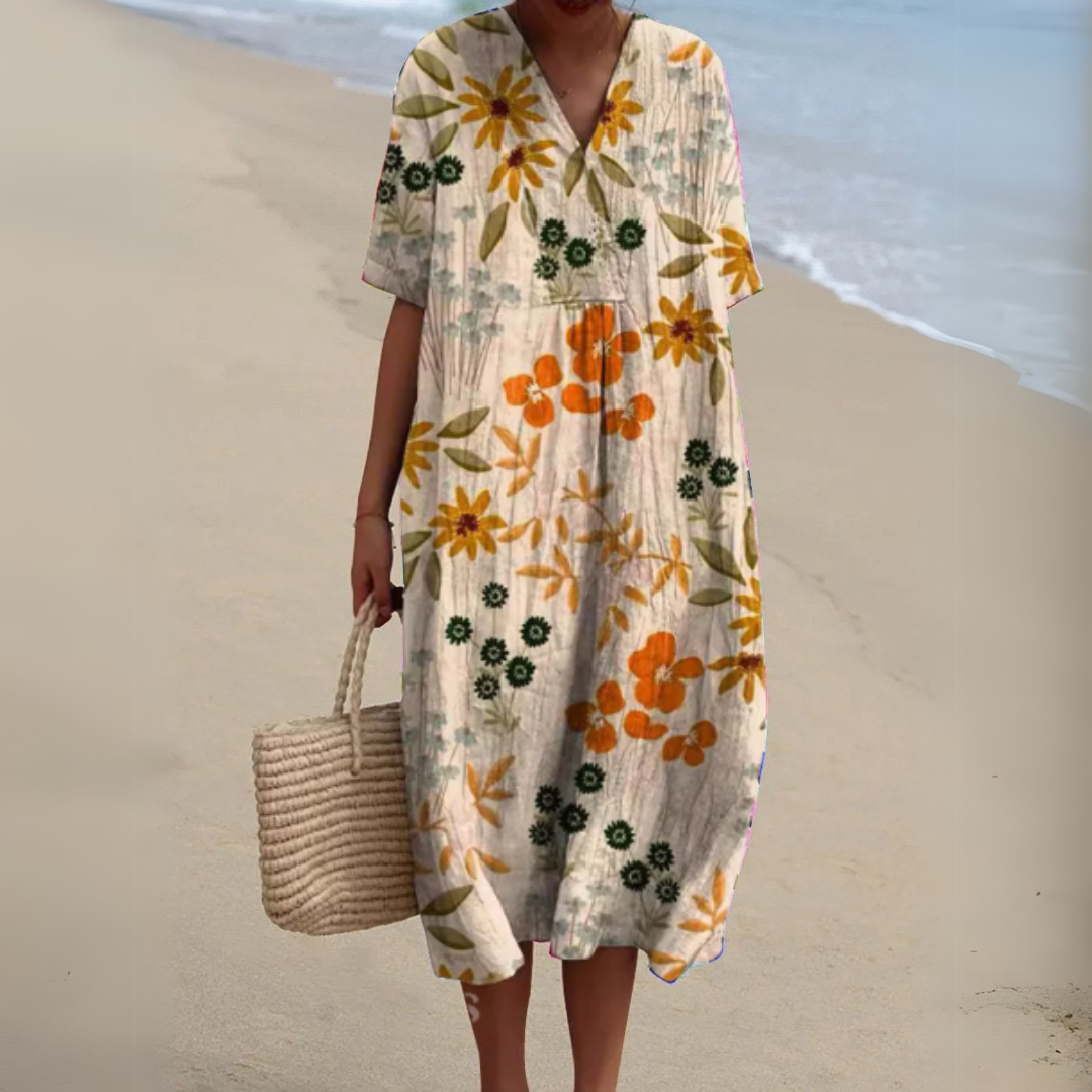 Lynor™ | Elegant Floral Dress – Graceful Blooms, Timeless Style