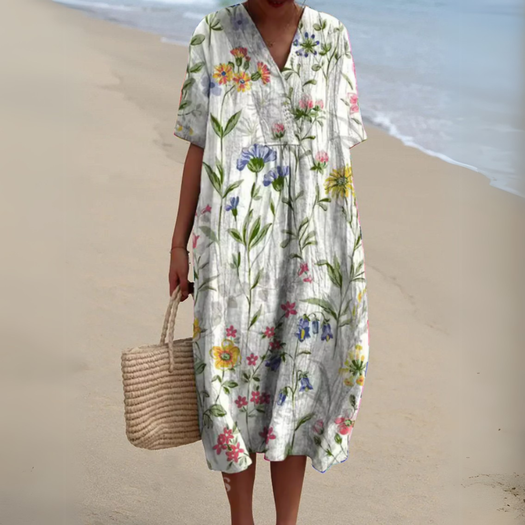 Lynor™ | Elegant Floral Dress – Graceful Blooms, Timeless Style