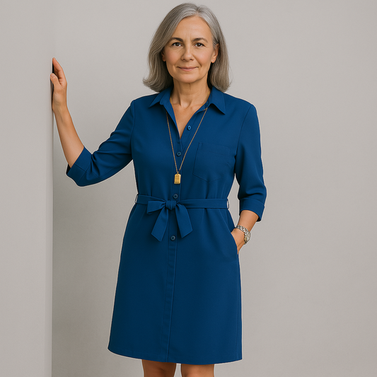 Lynor™ | Loose Knee-Length Shirt Dress