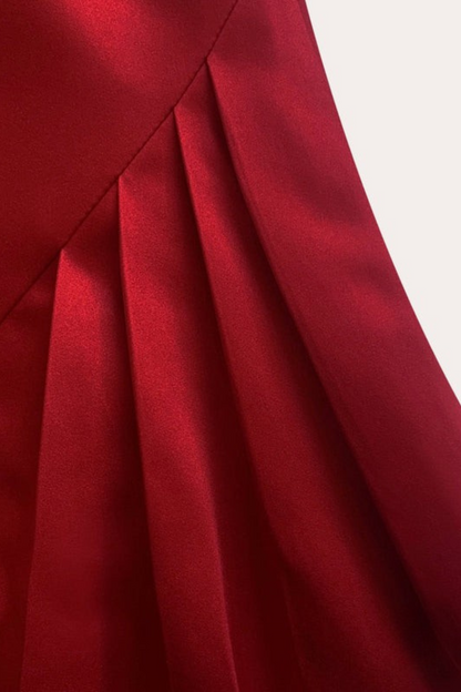 Lynor™ | Strapless Luxe Evening Dress Red