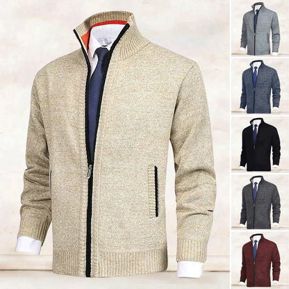 Lynor™ | CARDIGAN WITH STAND COLLAR AND ZIPPER