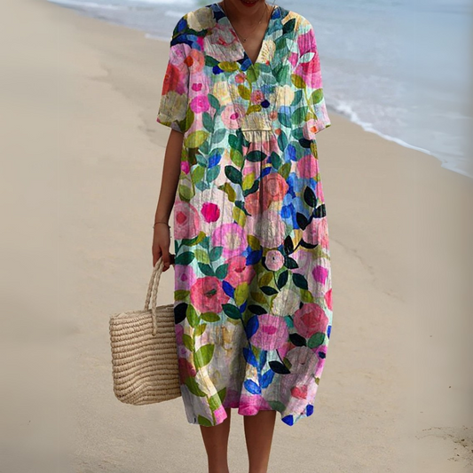 Lynor™ | Elegant Floral Dress – Graceful Blooms, Timeless Style