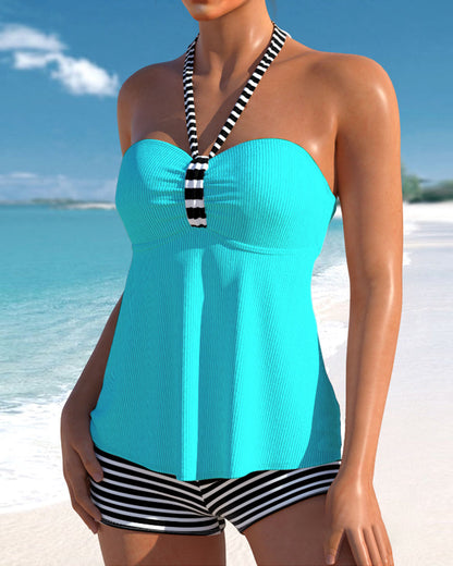 Lynor™ | Striped Backless Tankinis for Effortless Summer Charm