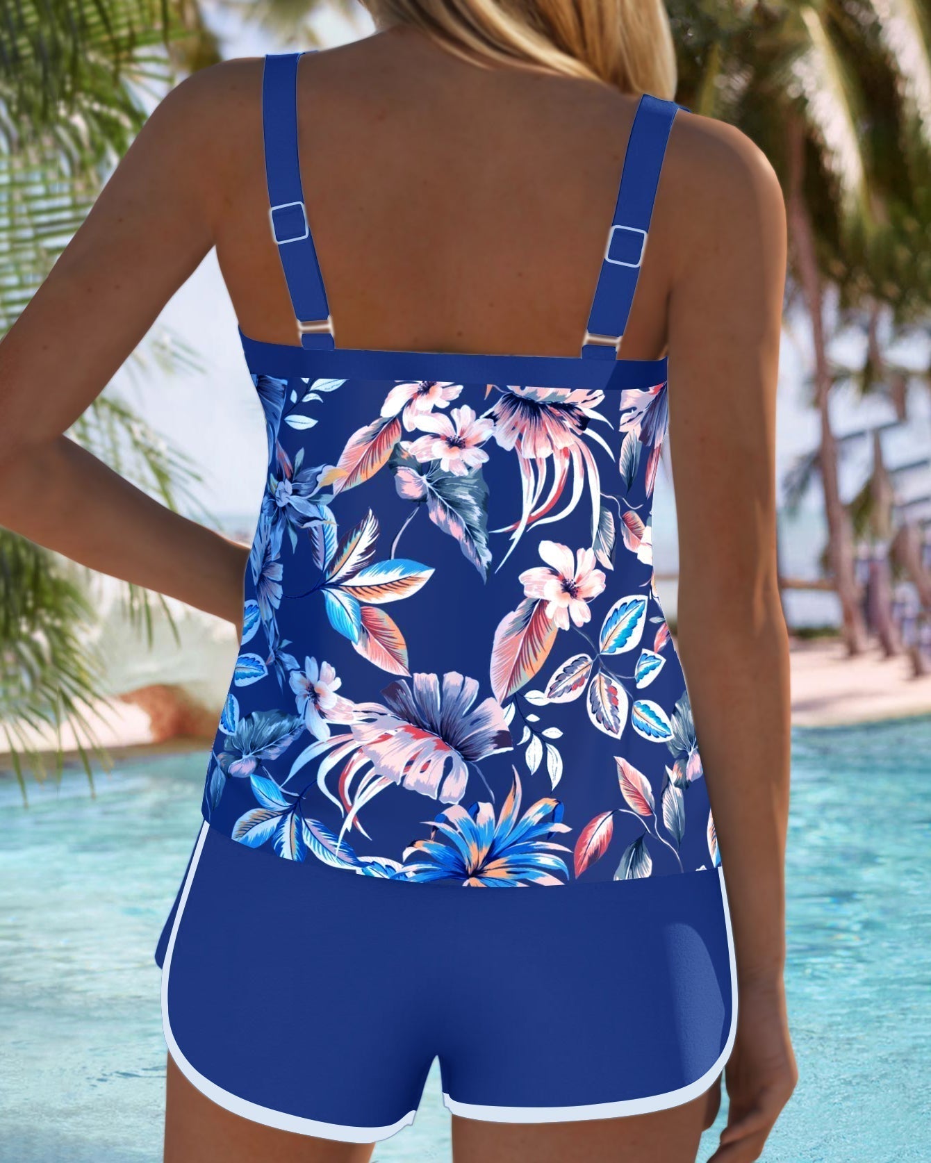 Lynor™ | Sleeveless Tankini – U-Neck & Patterned Design