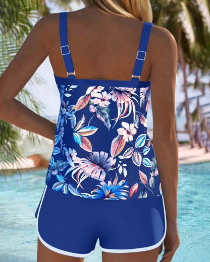 Lynor™ | Sleeveless Tankini – U-Neck & Patterned Design