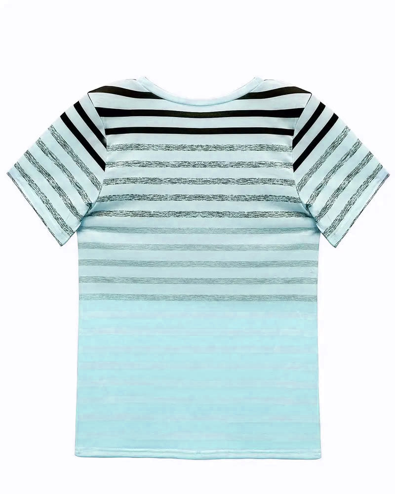 Lynor™ | Striped Short Sleeve Round Neck T-Shirt