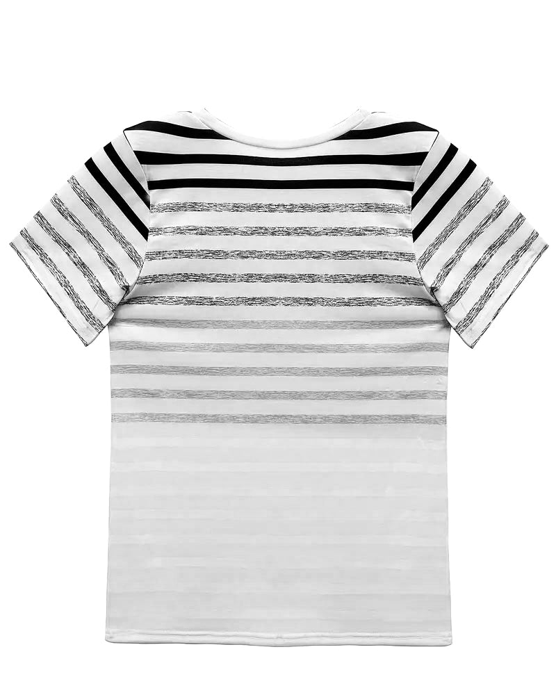 Lynor™ | Striped Short Sleeve Round Neck T-Shirt