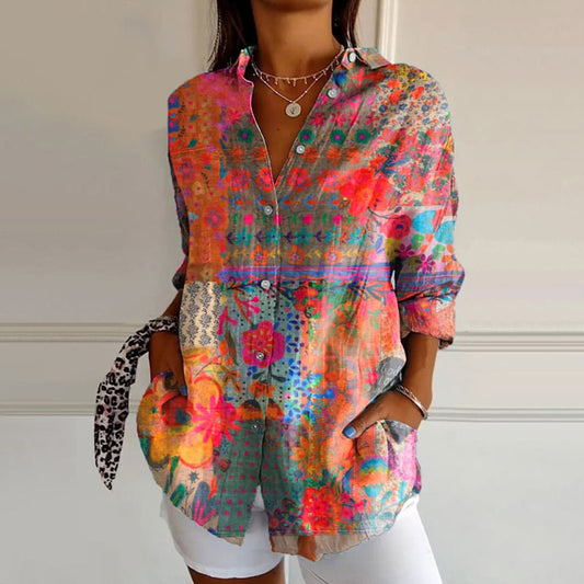Lynor™ | Colourful Blouse with Playful Print
