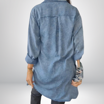 Lynor™ | Long-Sleeve Denim Jacket – Stylish & Versatile with Collar