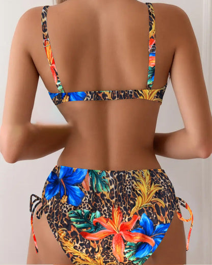 Lynor™ | Bikini – Leopard & Floral Print, Bralette Style