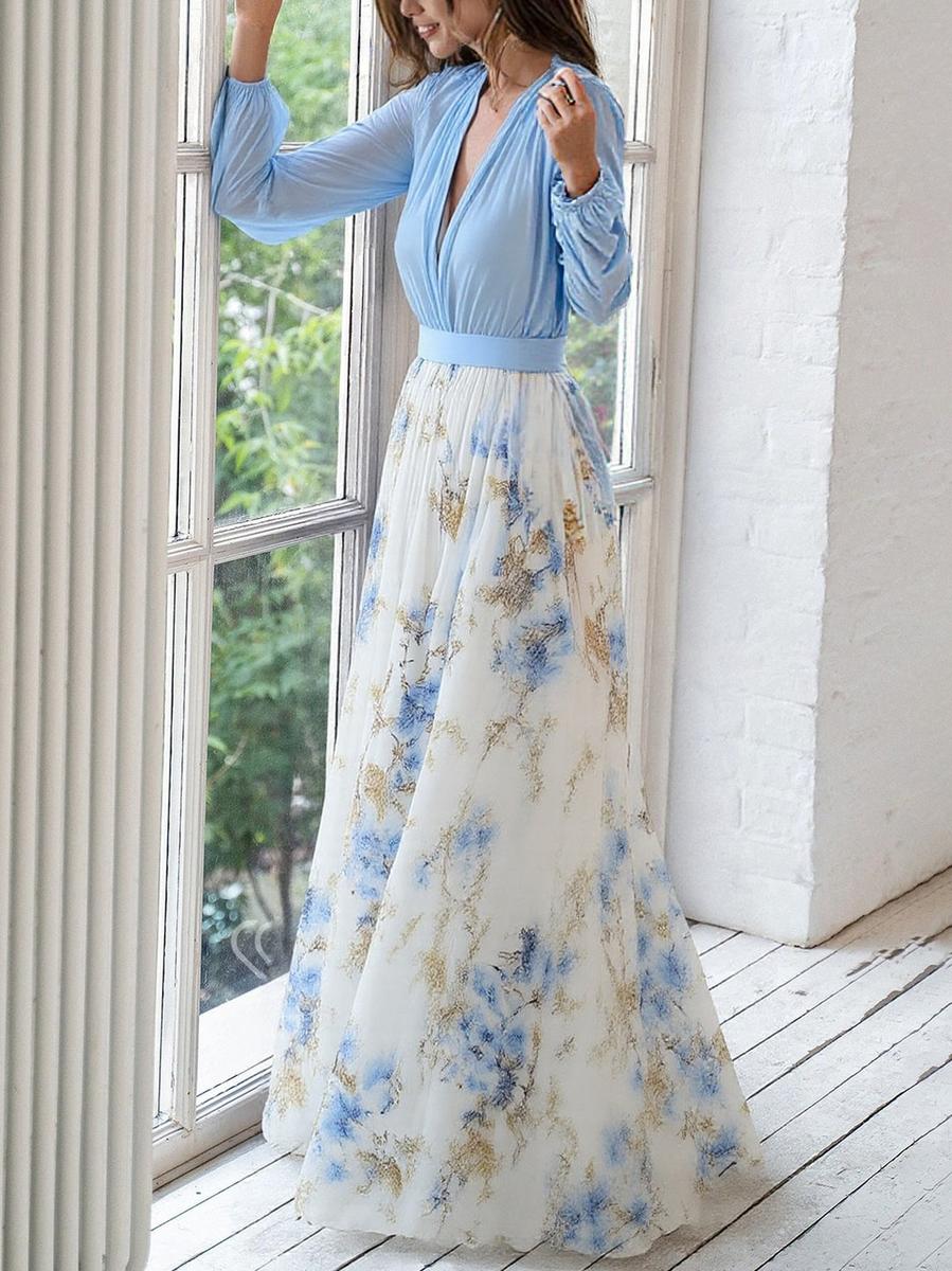Lynor™ | Floral Print Maxi Dress – Flowing Elegance in Every Bloom