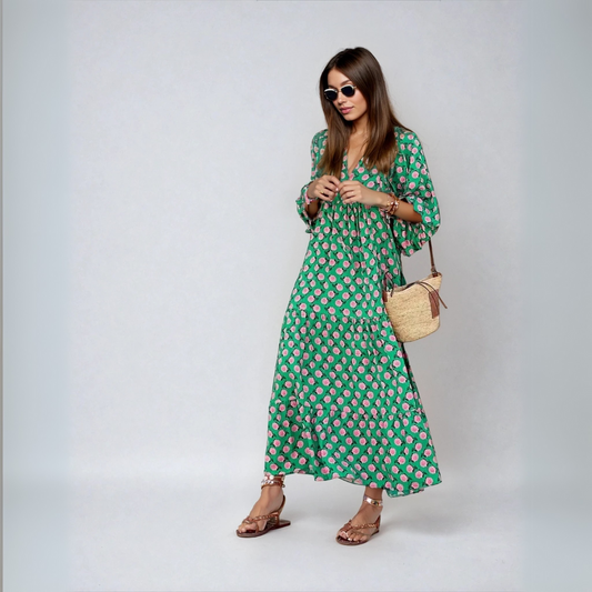 Lynor™ | Boho Cotton Maxi Dress – Effortless Style with Natural Comfort