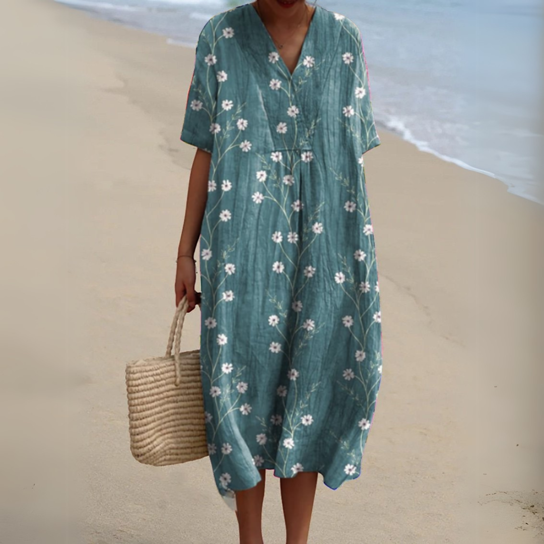 Lynor™ | Elegant Floral Dress – Graceful Blooms, Timeless Style