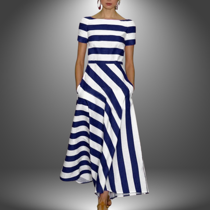 Lynor™ | Handcrafted Striped Maxi Dress – Artisan Elegance with Boho Charm