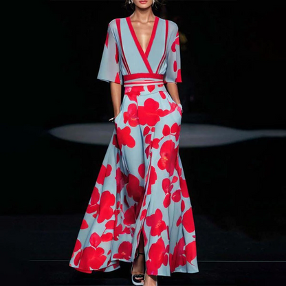 Lynor™ | Classic Floral Dress – Timeless Blooms with Effortless Elegance