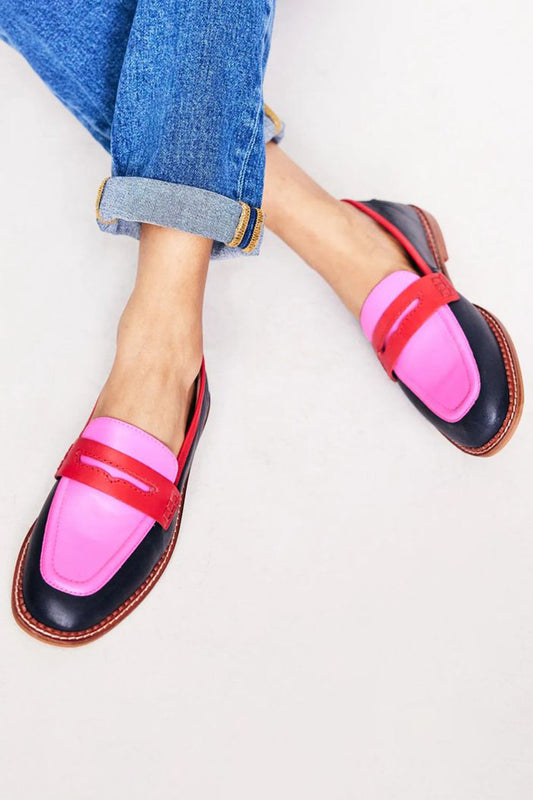 Lynor™ | Black Loafers with Color Accent – Classic Comfort with a Bold Twist