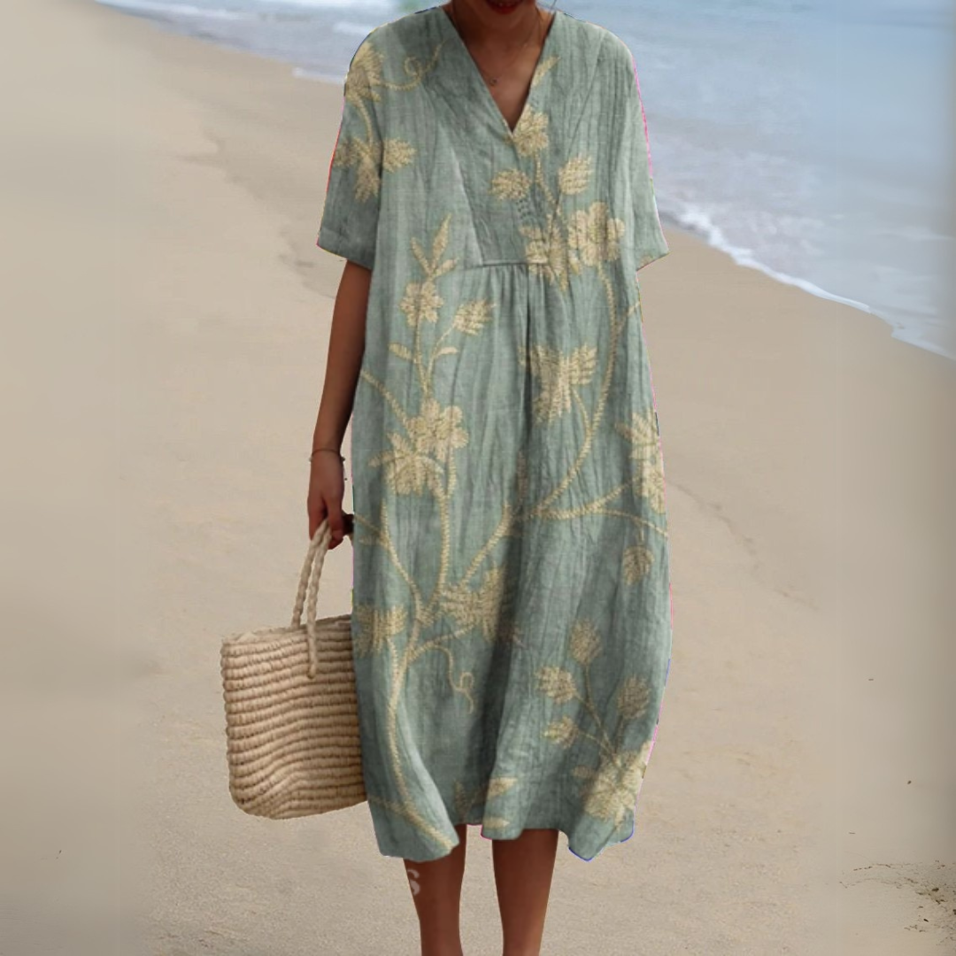 Lynor™ | Elegant Floral Dress – Graceful Blooms, Timeless Style