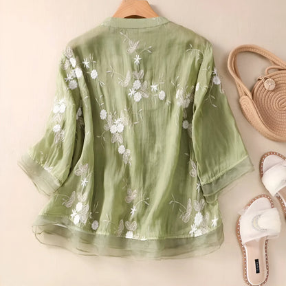 Lynor™ | Embroidered Cotton Top