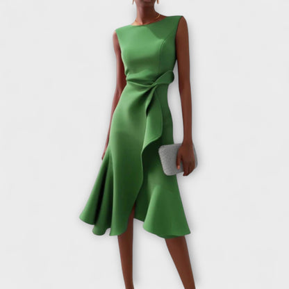 Lynor™ | Asymmetric Draped Design Midi Dress