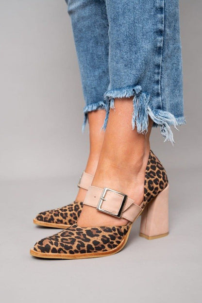 Lynor™ | Leopard Print Suede Sandals – Bold Elegance with a Stable Heel