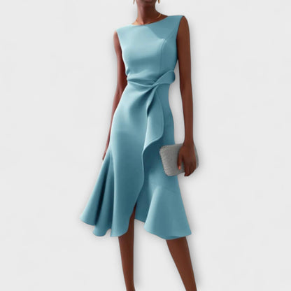 Lynor™ | Asymmetric Draped Design Midi Dress