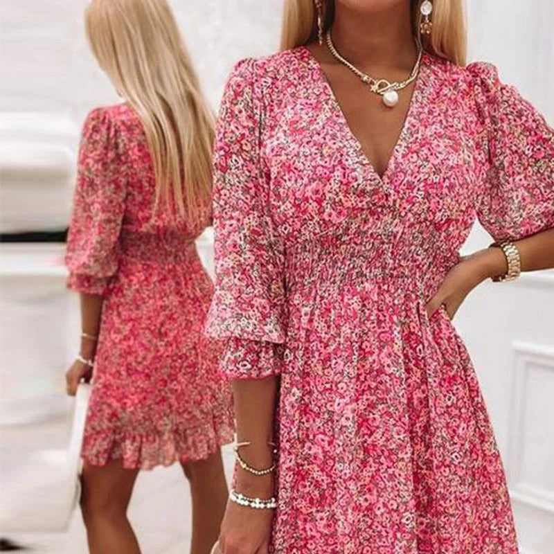Lynor™ | Elegant Floral Dress