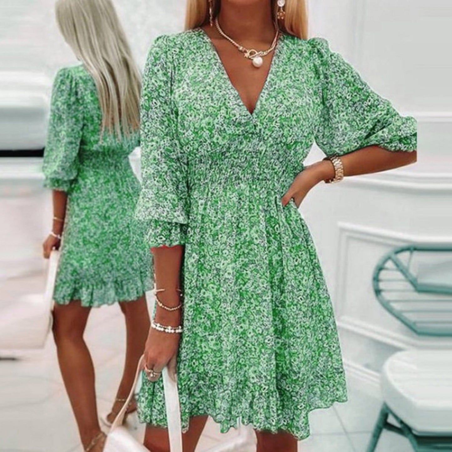 Lynor™ | Elegant Floral Dress