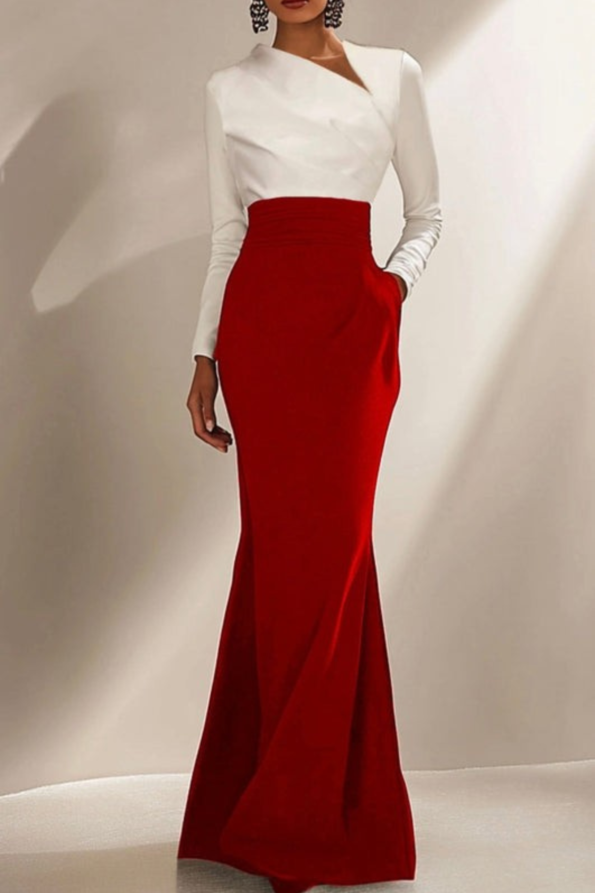 Lynor™ | Elegant Maxi Dress – Long Sleeves