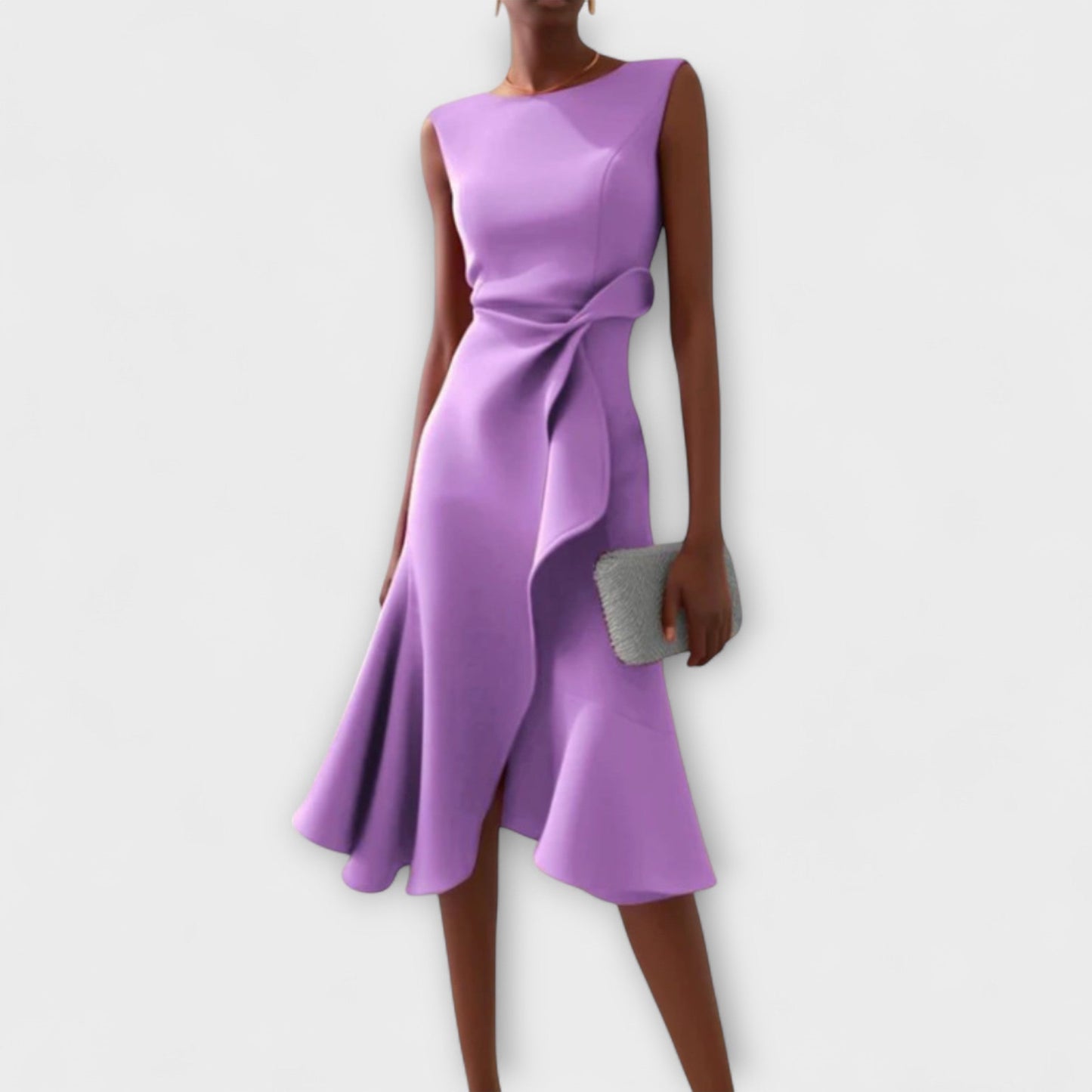 Lynor™ | Asymmetric Draped Design Midi Dress