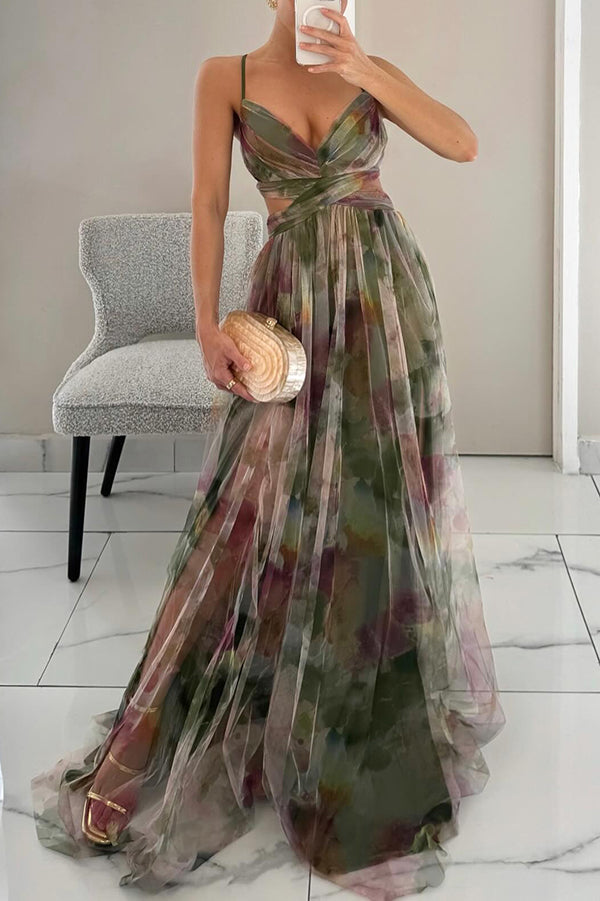 Lynor™ | Elegant Floral Long Dress – Flowing Grace in Full Bloom