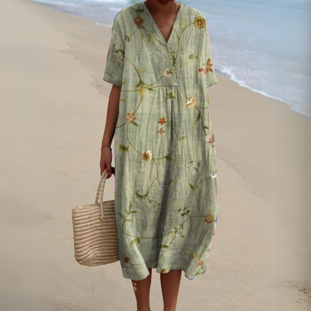 Lynor™ | Elegant Floral Dress – Graceful Blooms, Timeless Style