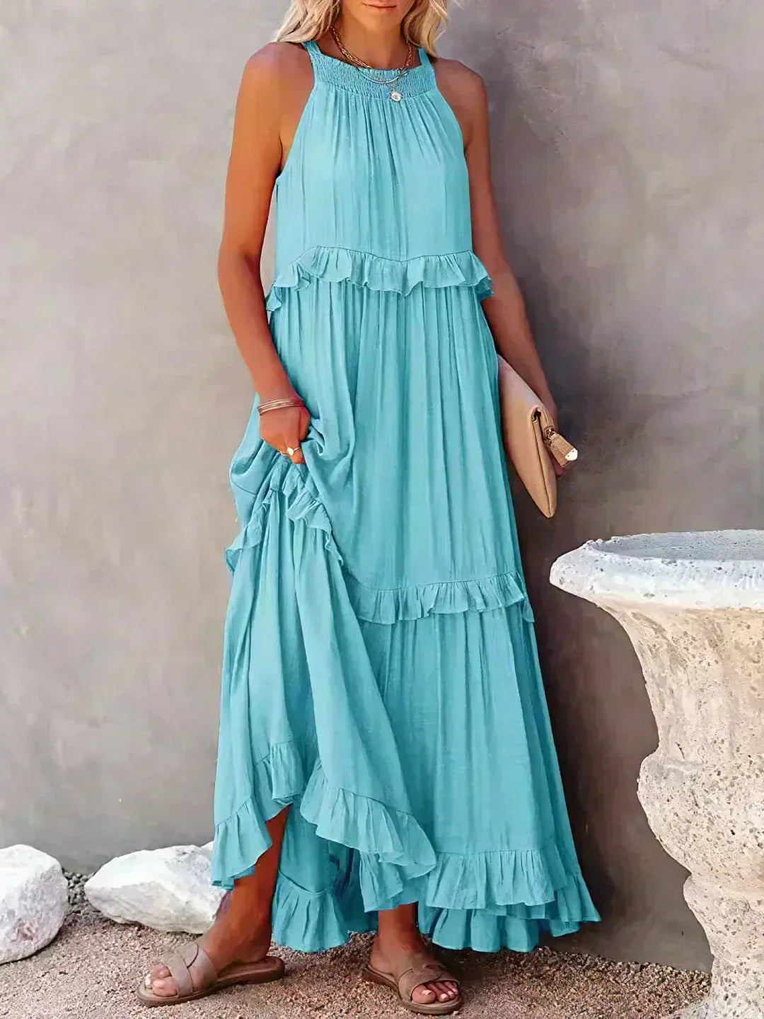 Lynor™ | Elegant Sleeveless Dress with Ruffles